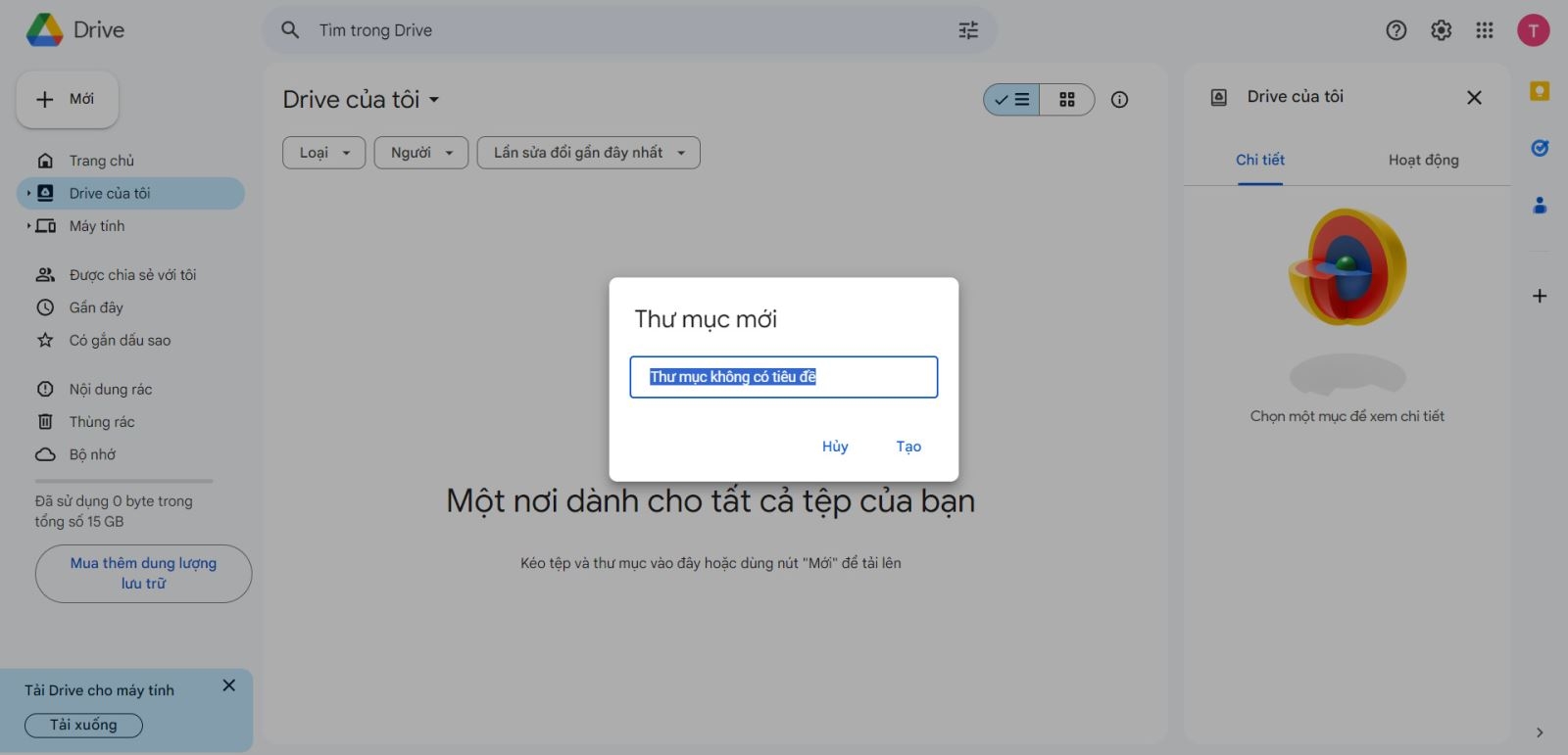 Cách tạo google drive 12