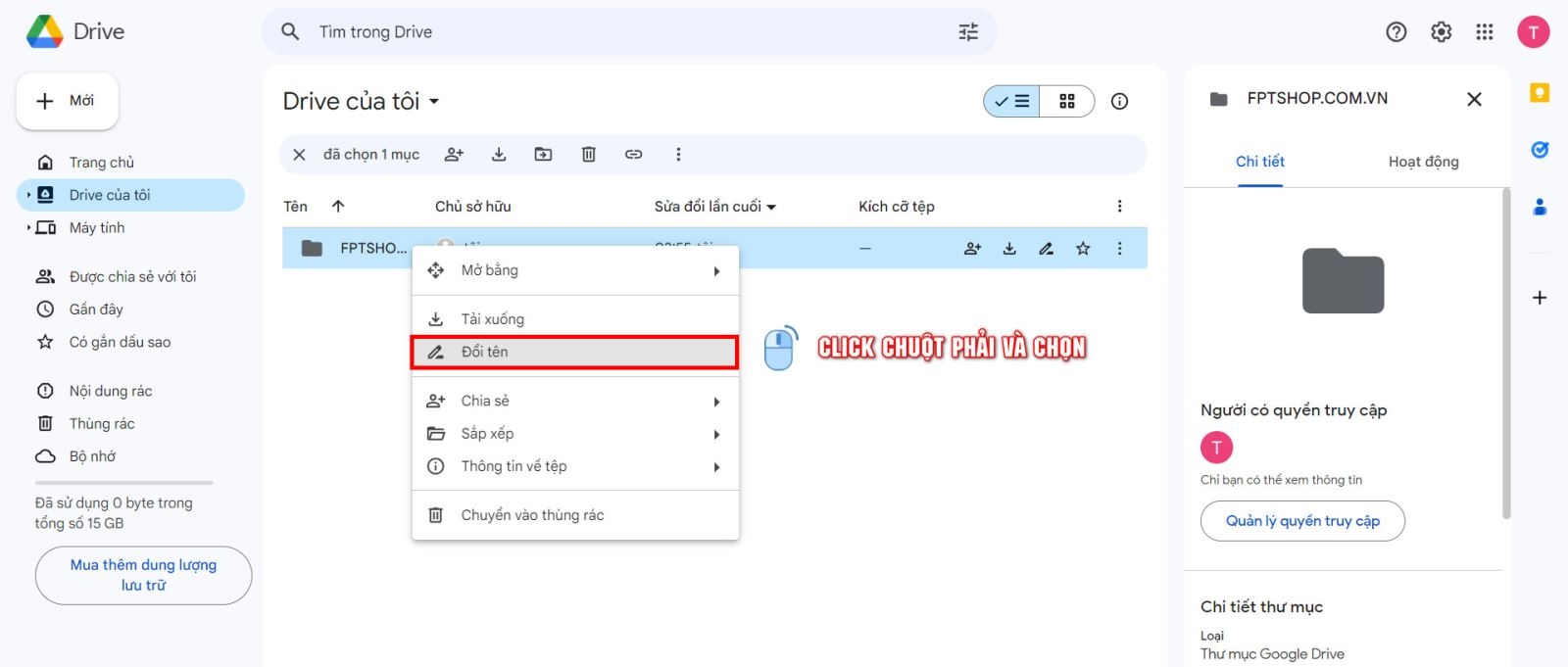 Cách tạo google drive 13
