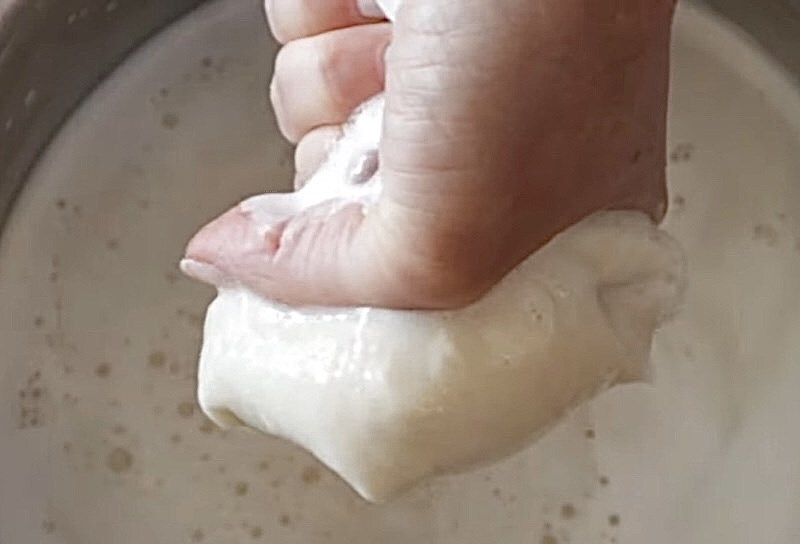 Vắt lấy nước cốt đậu gà