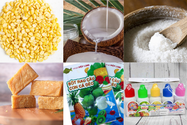 Nguyên liệu làm bánh đậu xanh trái cây thơm ngon