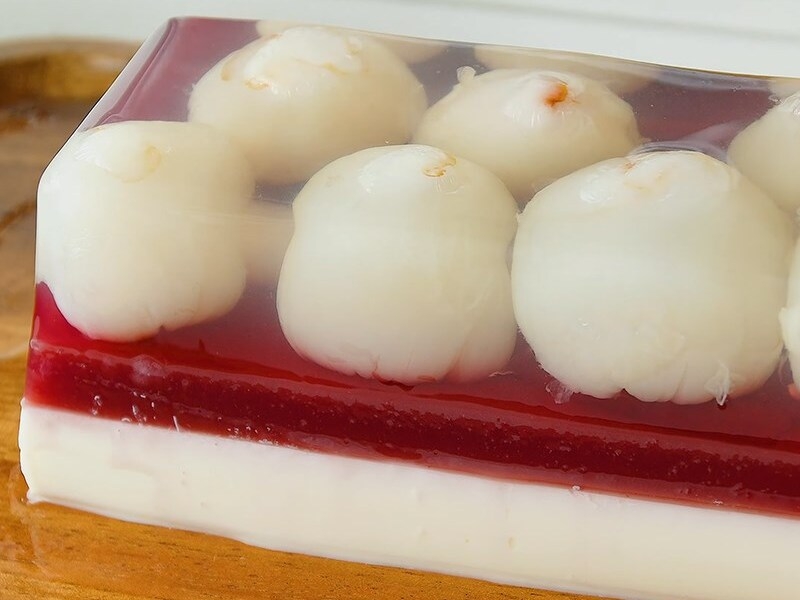 Panna cotta thạch vải chua ngọt hoàn hảo