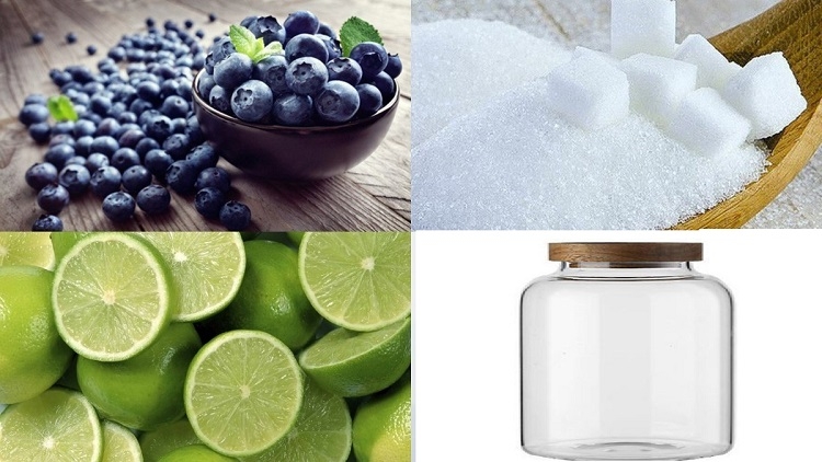 Chuẩn bị nguyên liệu làm siro việt quất