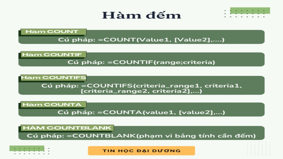 Cách đếm ô trống khác ngoài việc sử dụng COUNTBLANK