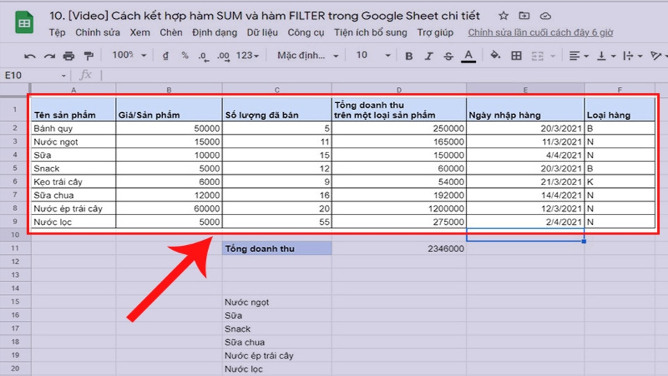 Ta có ví dụ minh họa như sau