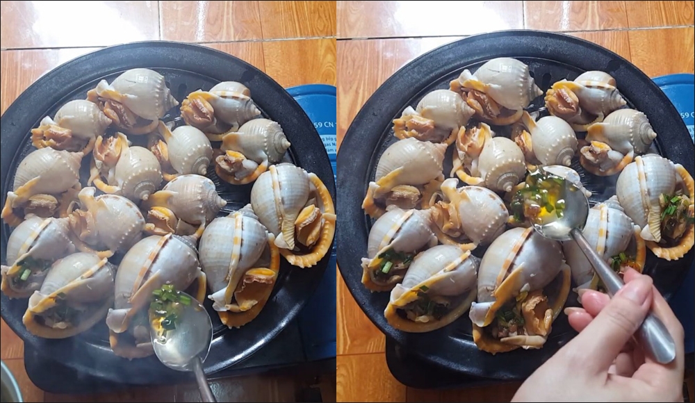 Làm ốc tỏi nướng mỡ hành