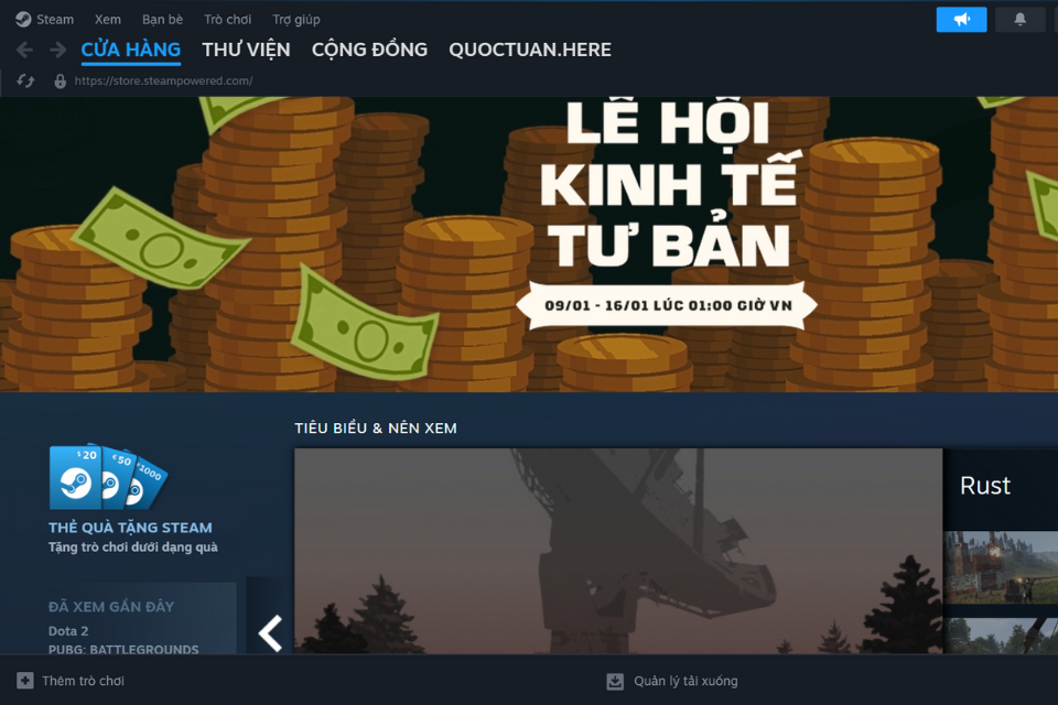 Truy cập phần mềm Steam trên máy tính