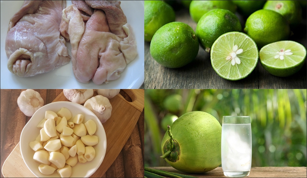 nguyên liệu làm bao tử khìa nước dừa