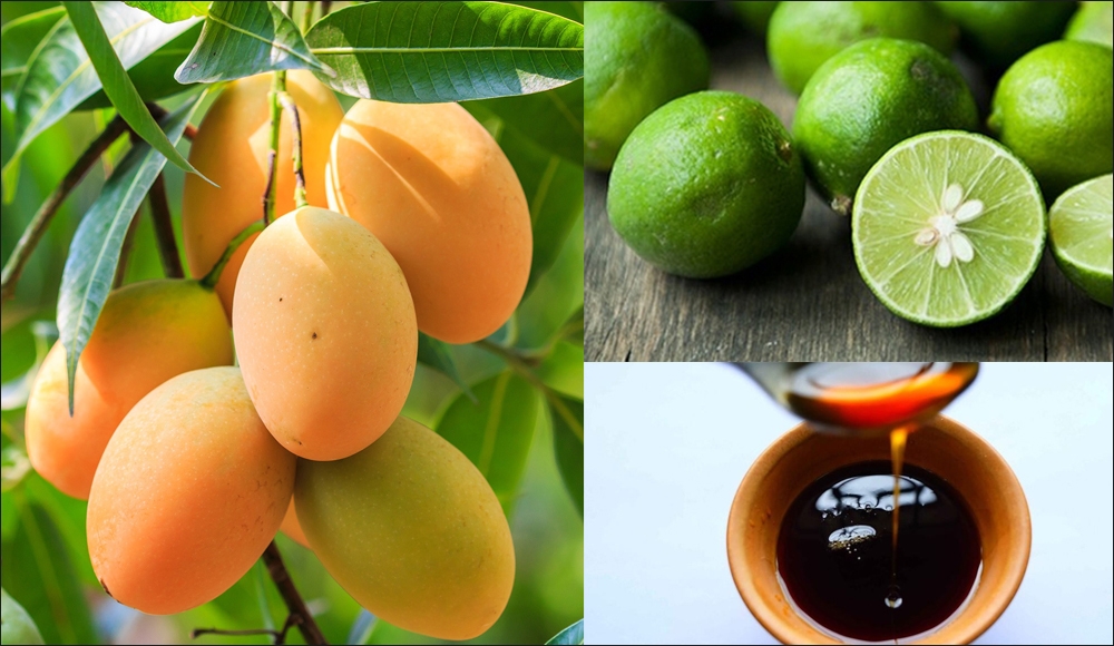 Nguyên liệu làm món bánh tráng xoài