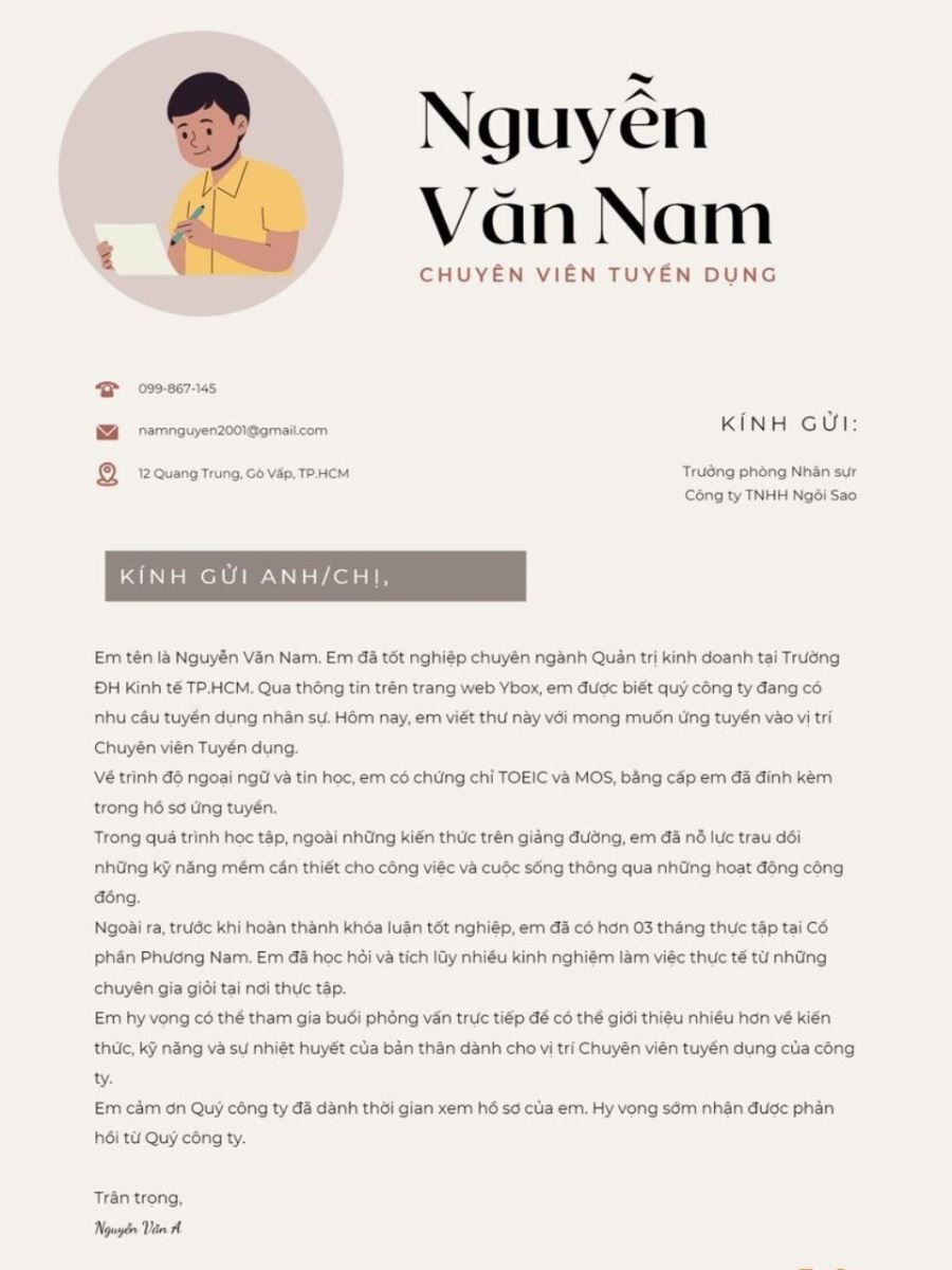 Cách viết Cover Letter chuẩn, gây ấn tượng với nhà tuyển dụng