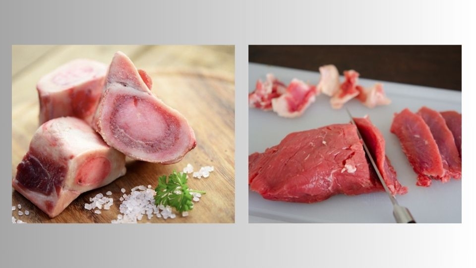 Thịt bò, gân bò, nạm và gầu bò rửa sạch với nước muối