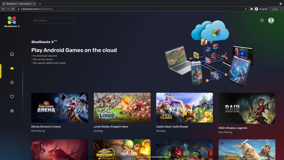 Bạn truy cập vào trang website “BlueStacks.com”