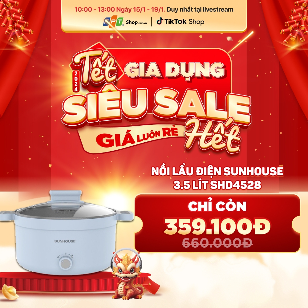 Nồi lẩu điện Sunhouse 3.5 lít SHD4528 chỉ còn 359.100