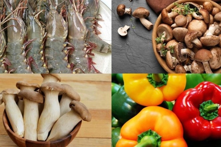 Nguyên liệu làm tôm xào nấm