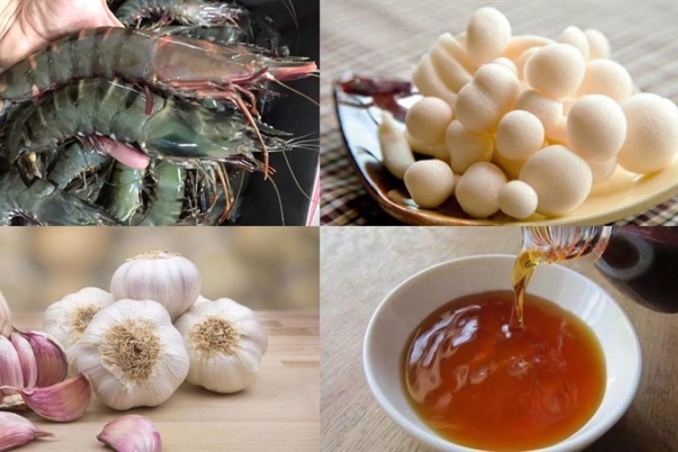 Nguyên liệu làm tôm xào hải sản