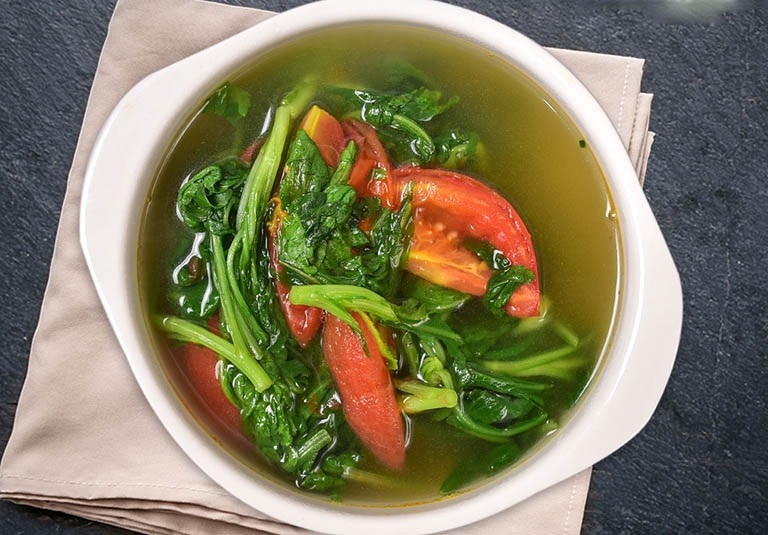 Canh cải cúc chay