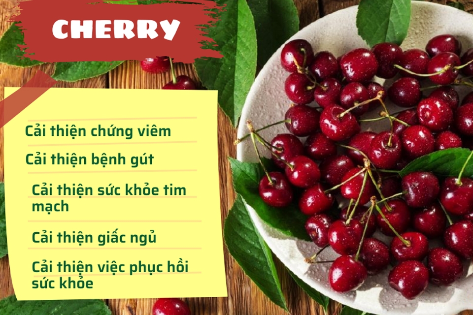 Lợi ích của quả cherry đối với sức khỏe.