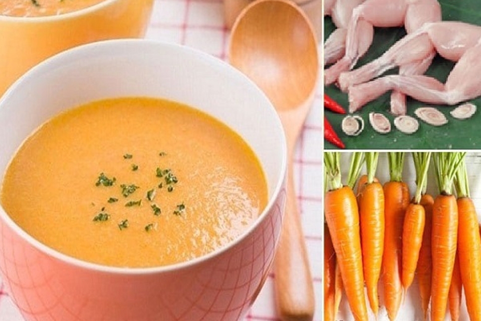 Cháo cà rốt ếch.