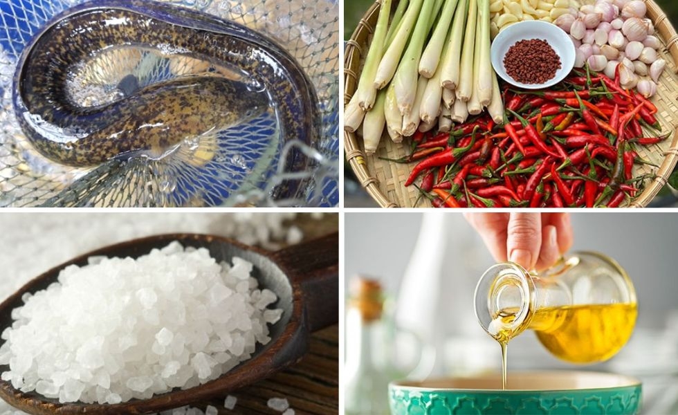 Chuẩn bị làm cá chình nướng muối ớt