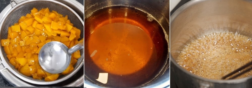 Hoàn thành món siro đào