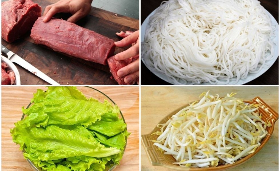 nguyên liệu làm bún trộn Nam Bộ
