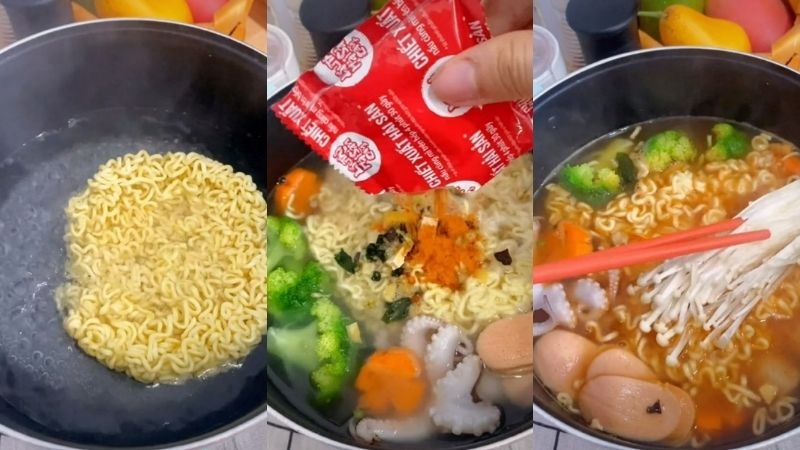 2 cách làm mì cay hải sản thơm ngon, hấp dẫn tại nhà và những lưu ý khi ăn mì cay6
