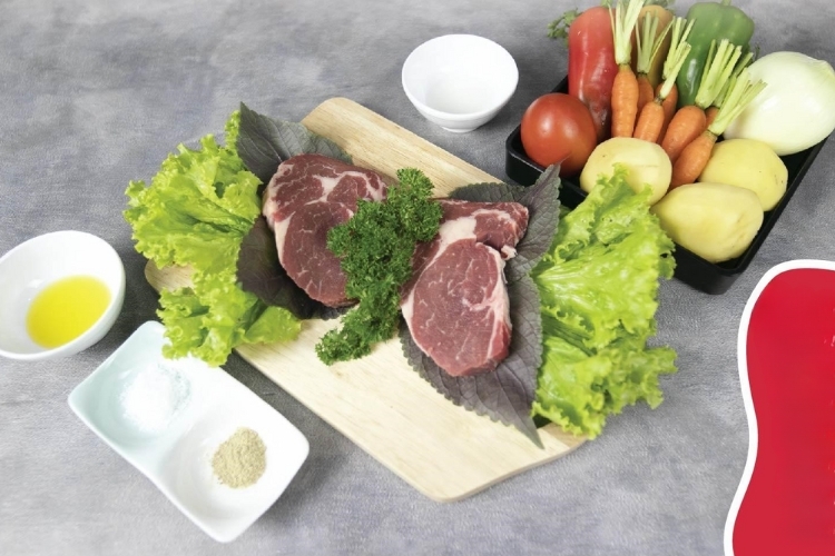 Nguyên liệu làm bò steak bằng nồi chiên