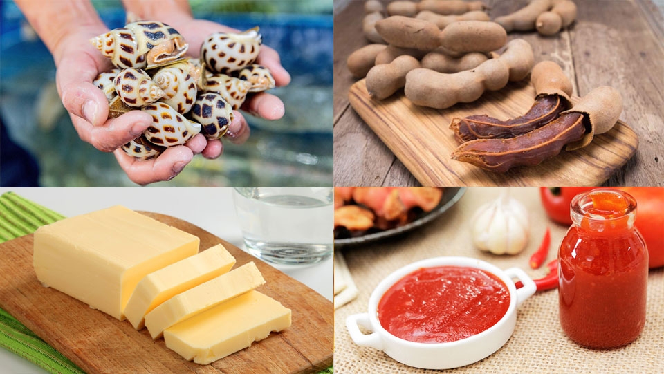 Các nguyên liệu cần có cho món ốc xào me