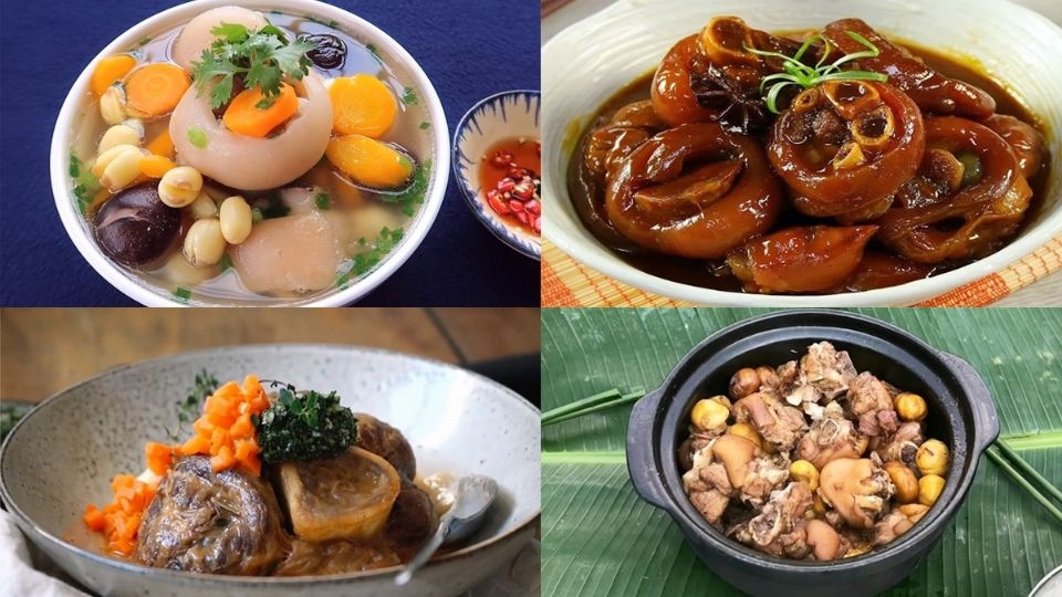 Chân giò heo chế biến thành nhiều món ăn ngon, bổ dưỡng