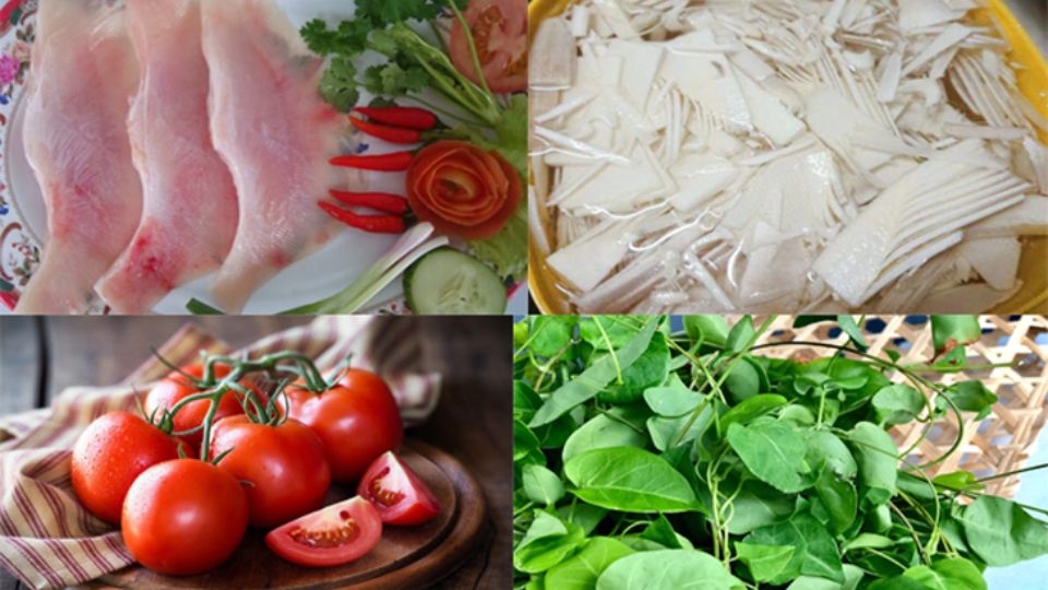 Chuẩn bị nguyên liệu cho món lẩu cá đuối