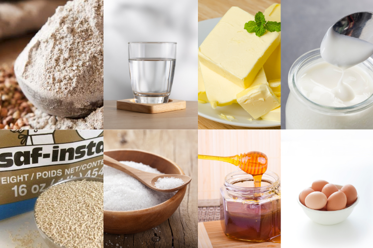 Nguyên liệu làm bánh mì bơ nguyên cám