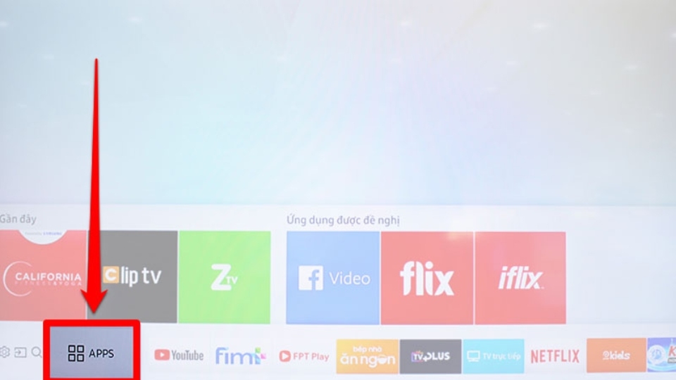 Bạn điều khiển remote vào mục kho ứng dụng có tên là “APPS”.
