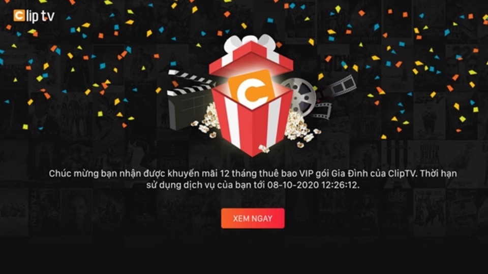 au khi hoàn tất đăng ký, một cửa sổ popup khuyến mãi sẽ tự động xuất hiện