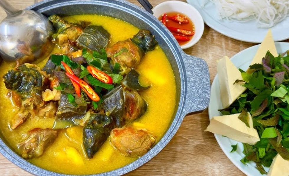 cách làm ba ba om chuối đậu