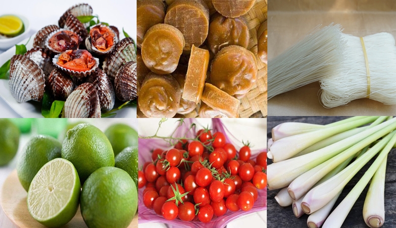 Nguyên liệu cần thiết cho món gỏi sò huyết