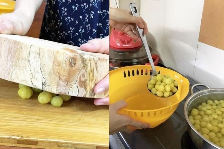 Sơ chế chùm ruột để loại bỏ bớt nước chua