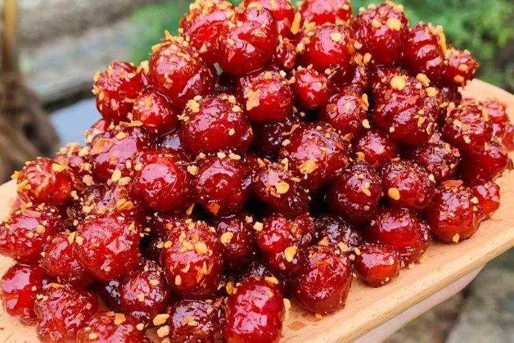 Thành phẩm mứt chùm ruột muối ớt tròn vị