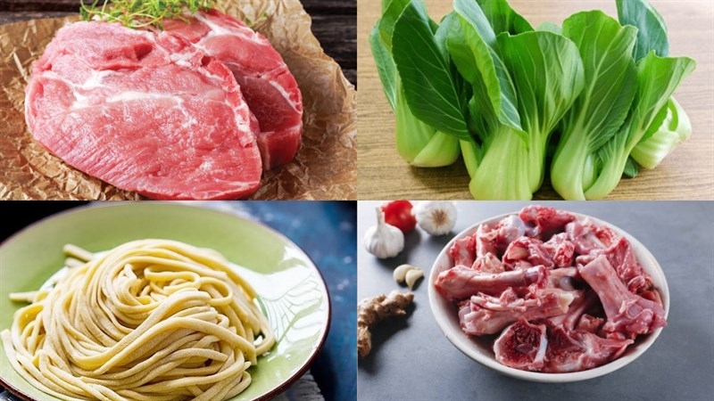 Chuẩn bị nguyên liệu cần thiết để làm món mì khô xá xíu