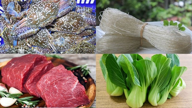 Chuẩn bị các nguyên liệu thiết yếu cho món miến xào ghẹ