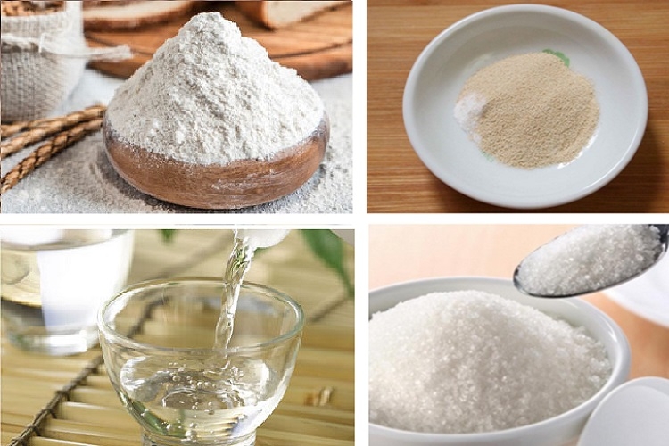 Nguyên liệu chuẩn bị làm bánh màn thầu