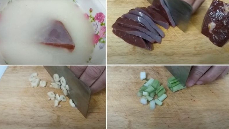 Sơ chế nguyên liệu làm gan bò xào tỏi
