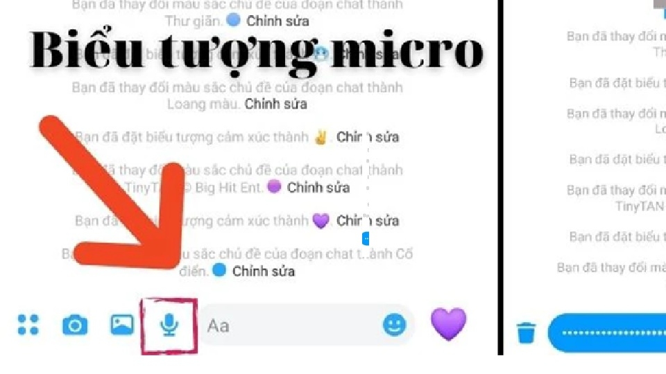 Tìm và nhấp vào biểu tượng micro ở phía bên trái trên thanh trò chuyện.