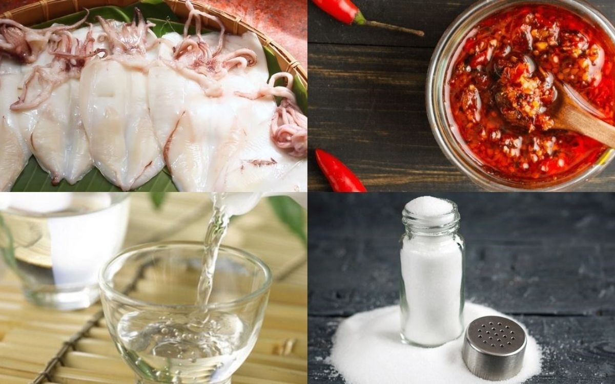 Nguyên liệu cần có để nướng mực 1 nắng bằng nồi chiên không dầu