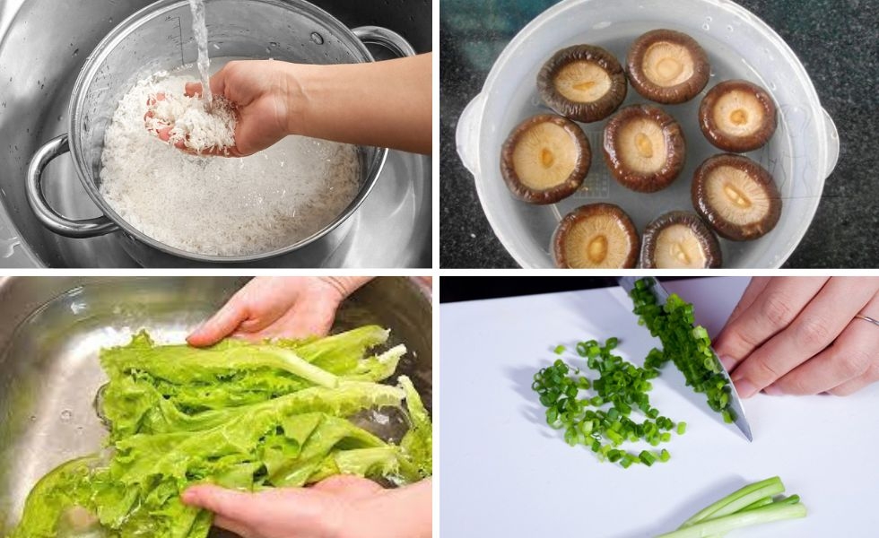 sơ chế nguyên liệu nấu cháo