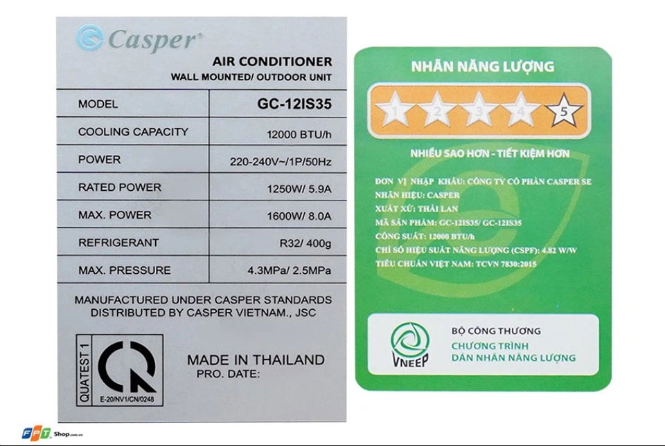 Máy lạnh Casper 12000BTU