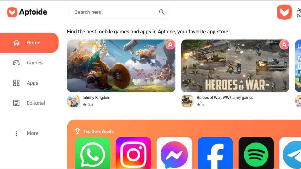 Bạn cần tải xuống và cài đặt ứng dụng Aptoide