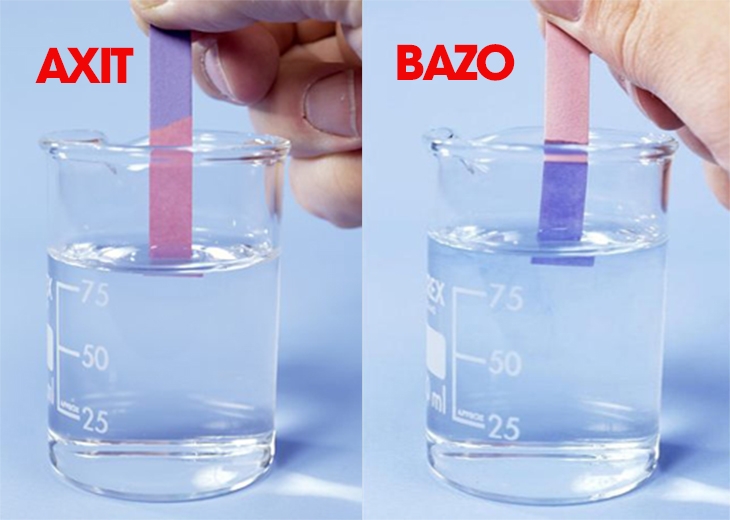 Giấy quỳ tím để phân biệt axit và bazo