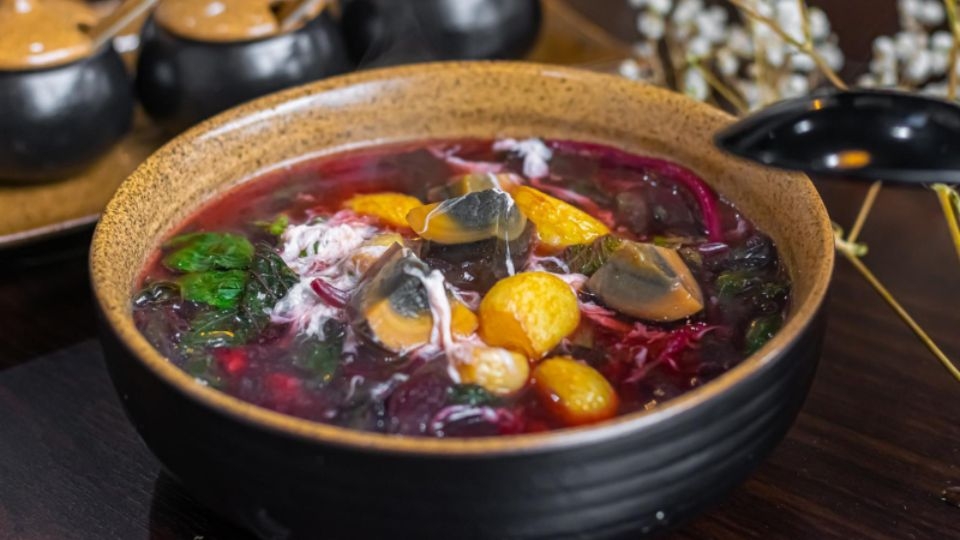 Canh trứng bắc thảo rau dền