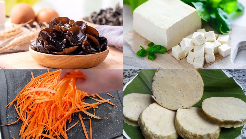 Nguyên liệu làm chả giò chay