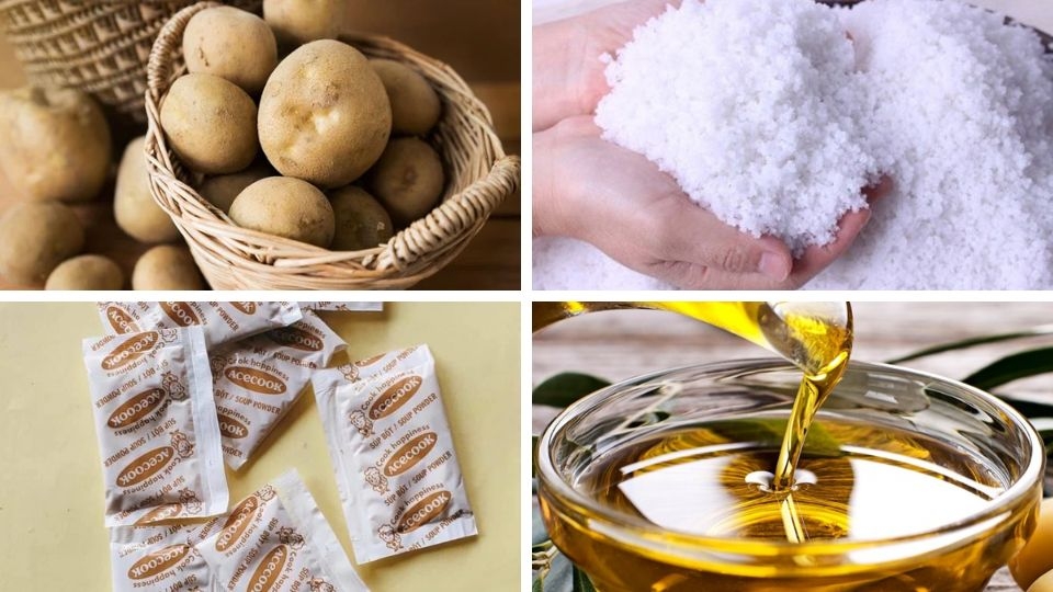 Nguyên liệu làm bim bim khoai tây cay giòn