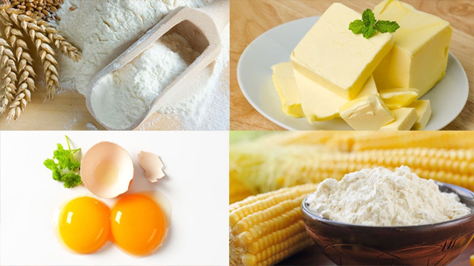 Nguyên liệu cần để làm vỏ bánh dứa